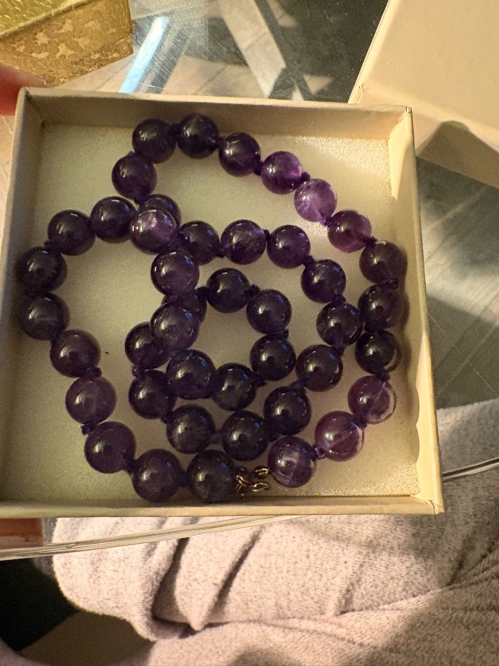 Purple Beaded Necklace - Elegant Amethyst-Style Women's Jewelry